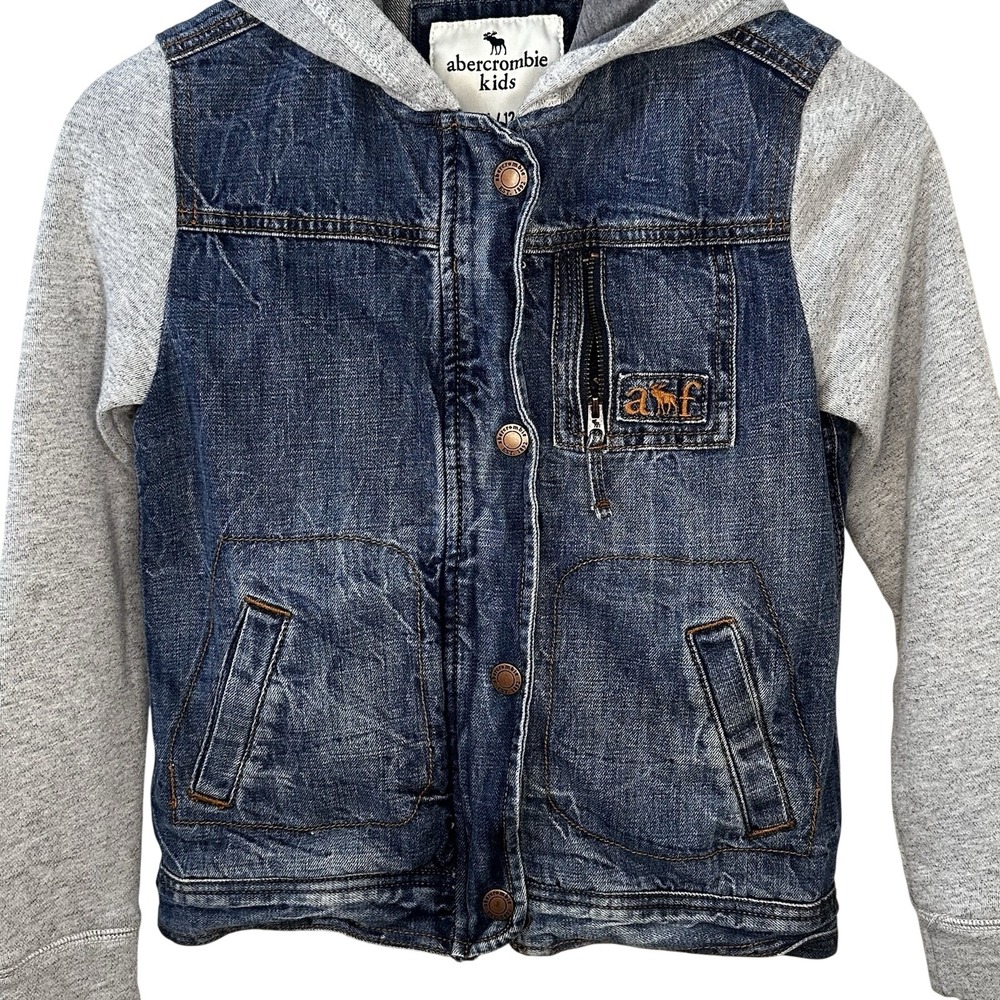 Children jean hooded jacket Abercrombie Kids Size 11-12